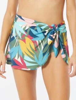 Coco Contours Halo Sarong Swim Skirt - Rainforest Leaves