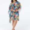 Coco Contours Ideal Caftan Cover Up - Rainforest Leaves -Beach Fit Fashion T58532 970