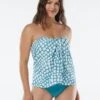 Coco Contours Clarity Draped Bandeau Bra Sized Tankini Top - Abstract Giraffe -Beach Fit Fashion T60044 438