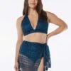 Coco Contours Athena Draped Halter Bra Sized Bikini Top - Crochet 1 Coco Contours Athena Draped Halter Bra Sized Bikini Top - Crochet -Beach Fit Fashion T63120 439