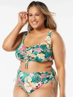 Coco Reef Elevate Bra Sized Shirred Underwire Bikini Top - Passion Flower -Beach Fit Fashion U26461 006 alt03 R