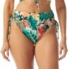 Coco Reef Inspire Shirred High Waist Bikini Bottom - Passion Flower -Beach Fit Fashion U26463 006 R