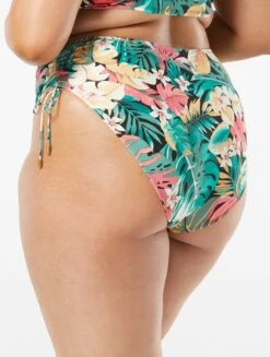 Coco Reef Inspire Shirred High Waist Bikini Bottom - Passion Flower -Beach Fit Fashion U26463 006 alt03 R