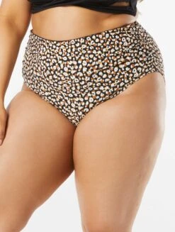 Coco Reef Impulse High Waist Rollover Bikini Bottom - Wild Cheetah -Beach Fit Fashion U27208 006 alt04 R