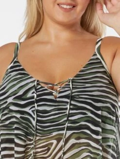 Coco Reef Femme Bra Sized Mesh Layer Underwire Tankini Top - Wild Zebra -Beach Fit Fashion U29299 004 alt05