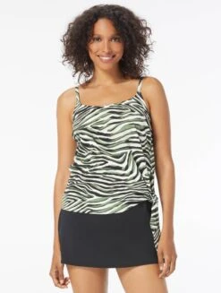 Coco Reef Stella Tie Side Underwire Tankini Top - Wild Zebra 12 Coco Reef Stella Tie Side Underwire Tankini Top - Wild Zebra -Beach Fit Fashion U29467 004 alt04