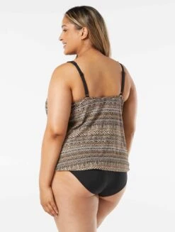 Coco Reef Core V-Neck Bra Sized Underwire Tankini Top - Ikat Stripe -Beach Fit Fashion U30382 006 alt04 R