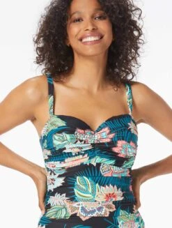Coco Reef Charisma Bra Sized Underwire Bandeau One Piece Swimsuit - Tropical Lotus 12 Coco Reef Charisma Bra Sized Underwire Bandeau One Piece Swimsuit - Tropical Lotus -Beach Fit Fashion U35482 006 alt02