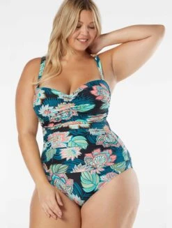 Coco Reef Charisma Bra Sized Underwire Bandeau One Piece Swimsuit - Tropical Lotus 16 Coco Reef Charisma Bra Sized Underwire Bandeau One Piece Swimsuit - Tropical Lotus -Beach Fit Fashion U35482 006 alt06
