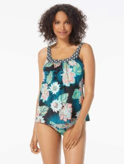 Coco Reef Ultra Fit Bra Sized Underwire Tankini Top - Tropical Lotus