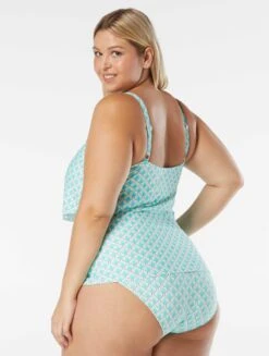 Coco Reef Aura Ruffle Bra Sized Underwire Tankini Top - Siren -Beach Fit Fashion U36075 436 alt07