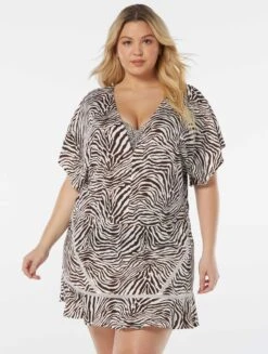 Coco Reef Adorn Cover Up Dress - Native Zebra