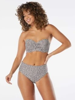 Coco Reef Charisma Pleated Bra Sized Underwire Bandeau Bikini Top - Native Cheetah -Beach Fit Fashion U40474 225 alt02