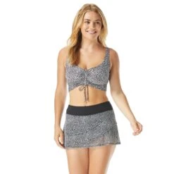 Coco Reef Elevate Bra Sized Shirred Underwire Bikini Top - St. Tropez Leopard -Beach Fit Fashion U80461 006 alt03