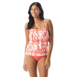 Coco Reef Aura Ruffle Bra Sized Underwire Tankini Top - The Coast Tie Dye