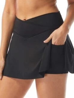 Coco Reef Serene Cross Over Swim Skort - Classic Solids -Beach Fit Fashion U95486 006 alt02 R