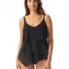 Coco Reef Flourish Bra Sized Tier Mesh Underwire Tankini Top - Classic Solids -Beach Fit Fashion U95523 006 R