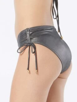 Vince Camuto Shirred V Bikini Bottom - Metallic Shimmer 6 Vince Camuto Shirred V Bikini Bottom - Metallic Shimmer -Beach Fit Fashion V02730 030 alt02