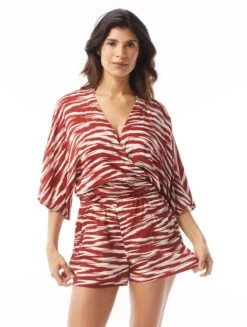 Vince Camuto Convertible Cover Up Romper - Ikat Isle -Beach Fit Fashion V19916 609 alt02 R
