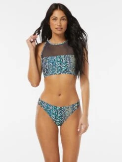 Vince Camuto High Neck Bikini Top - Abstract Animal