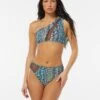 Vince Camuto One Shoulder Bikini Top - Abstract Animal -Beach Fit Fashion V28721 408