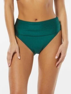 Vince Camuto Ribbed Roll-Over High Waist Bikini Bottom - Rib Texture -Beach Fit Fashion V30764 322 alt02