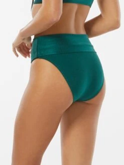 Vince Camuto Ribbed Roll-Over High Waist Bikini Bottom - Rib Texture -Beach Fit Fashion V30764 322 alt03