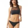 Vince Camuto High Neck Bikini Top - Mesh Cut Outs