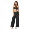 Carmen Marc Valvo Double Layer Wide Leg Mesh Cover Up Pants- Marche De Solids