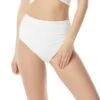 Carmen Marc Valvo Shirred High Waist Bikini Bottom - Tropical Coast -Beach Fit Fashion c35160 100