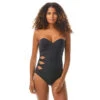 Carmen Marc Valvo Bandeau Underwire Cut Out One Piece Swimsuit - Twisted Tides -Beach Fit Fashion c66244 001
