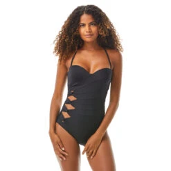 Carmen Marc Valvo Bandeau Underwire Cut Out One Piece Swimsuit - Twisted Tides 7 Carmen Marc Valvo Bandeau Underwire Cut Out One Piece Swimsuit - Twisted Tides -Beach Fit Fashion c66244 001 alt02