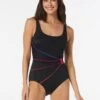 Roxanne Bra Sized Draped Sash One Piece Swimsuit - Solids