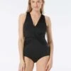 Gabar Chlorine Resistant Draped Twist V-Neck One Piece Swimsuit - Solids -Beach Fit Fashion g6c256 001 3