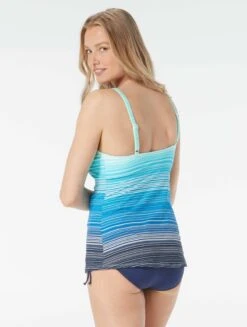 Beach House Swim Blair High Neck Tankini Top - Sunset Stripe -Beach Fit Fashion h1a731 511 alt01 1