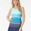 Beach House Swim Blair High Neck Tankini Top - Sunset Stripe -Beach Fit Fashion h1a731 511 alt02 1