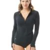 Beach House Sport Ava Zip Front Rash Guard - Beach Solids -Beach Fit Fashion h47646 001 r 4