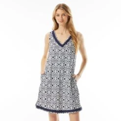 Beach House Style Lily V-Neck Tank Dress - Island Grid