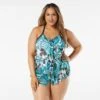 Beach House Swim Plus Size Kerry Mesh Layer Tankini Top - Deco Garden -Beach Fit Fashion hw06355 001 1