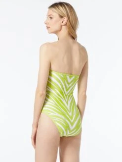 MICHAEL Michael Kors Bandeau One Piece Swimsuit - Zebra Spine -Beach Fit Fashion mm6f004 305 alt01 3