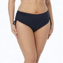 MICHAEL Michael Kors Plus Size Shirred Hipster Bikini Bottom - Essential Solids