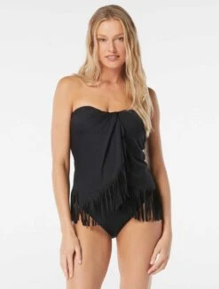 Coco Reef Envelop Bra Sized Bandeau Tankini Top - Fringe