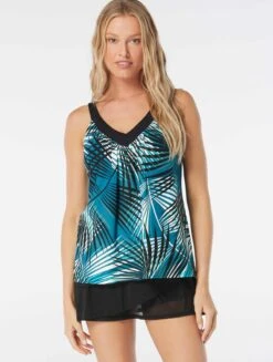 Coco Reef Core V-Neck Bra Sized Underwire Tankini Top - Endless Summer Palm -Beach Fit Fashion u84382 349 alt02 13