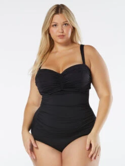Coco Reef Charisma Bra Sized Underwire Bandeau Tankini Top - Classic Solids