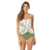 Vince Camuto Draped Bandeau Tankini Top - Piccadilly Garden -Beach Fit Fashion v07516 110 2