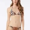 Vince Camuto Chain Triangle Bikini Top - Jungle Cat -Beach Fit Fashion v10147 001 r 1