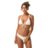 Vince Camuto Crochet Tie Front Triangle Bikini Top - Crochet Lace -Beach Fit Fashion v90230 110