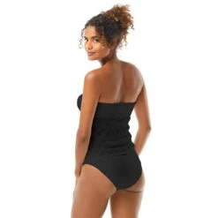 Vince Camuto Crochet Draped Bandeau Tankini Top - Crochet Lace -Beach Fit Fashion v90516 001 alt01